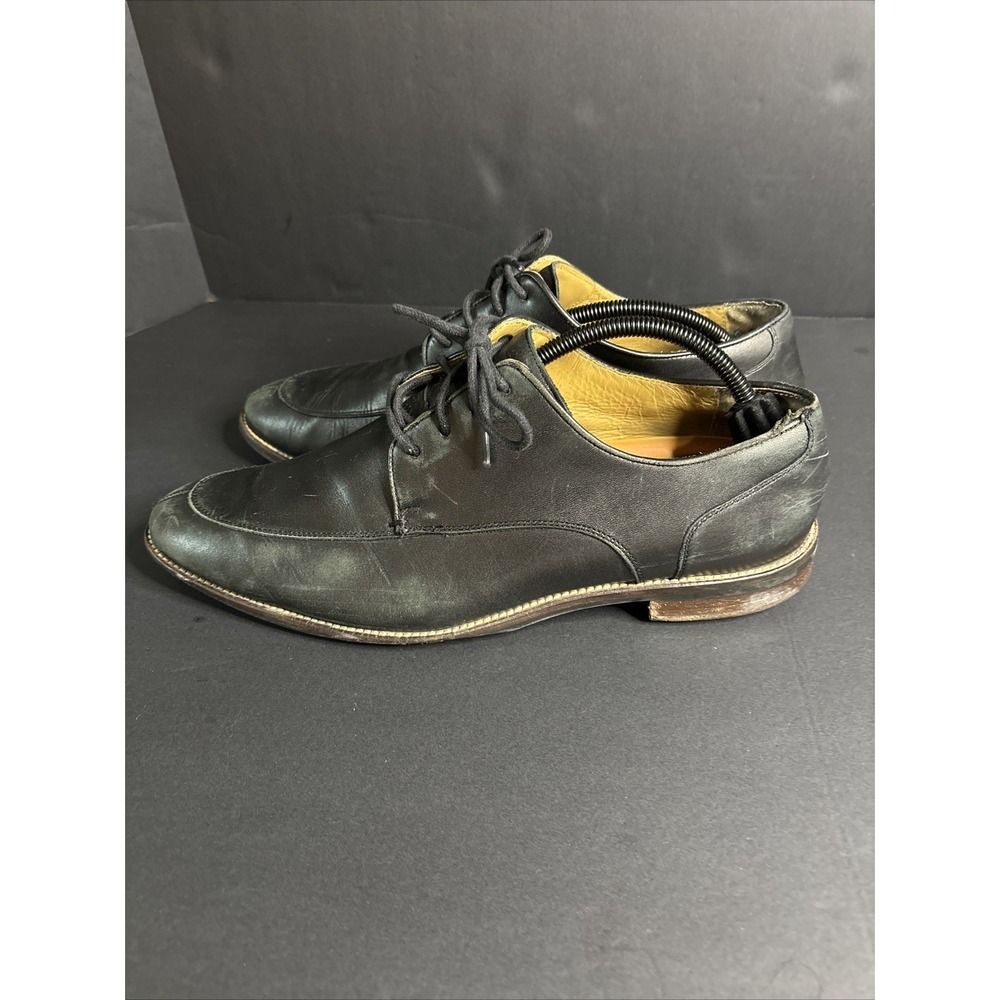 Cole Haan Oxford Black Leather Apron Split Toe Lace Up Shoes Size 11M